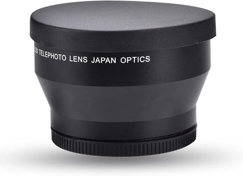 Camera Teleconverter Lens,67mm 2.2X Universal Teleconverter Lens Portable DSLR Cameras Accessory Metal Optical Glass Enhanced Magnification for Close Up Shoot Black in Kuwait