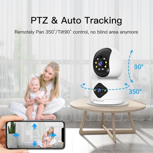 VSTARCAM 720P Double-Lens Indoor Cameras for Home Security, Color Night Vision, Motion Detection, Two-Way Audio in Saudi Arabia