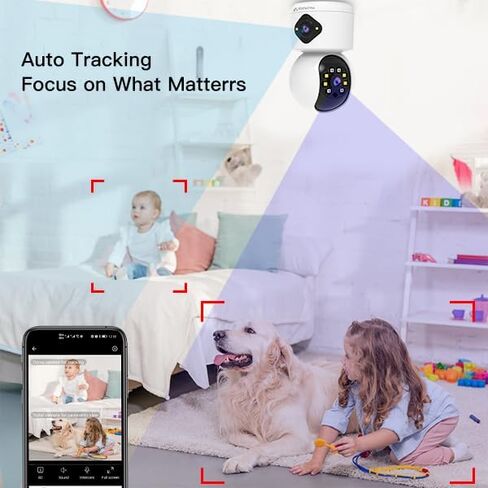 VSTARCAM 720P Double-Lens Indoor Cameras for Home Security, Color Night Vision, Motion Detection, Two-Way Audio in Saudi Arabia