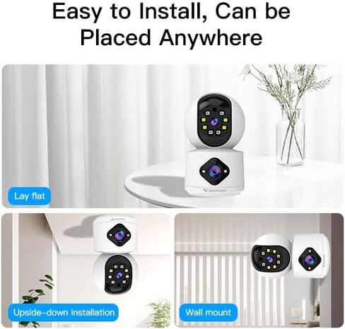 VSTARCAM 720P Double-Lens Indoor Cameras for Home Security, Color Night Vision, Motion Detection, Two-Way Audio in Saudi Arabia