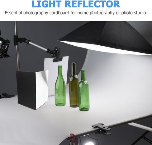 BESPORTBLE Folding Photography Reflector Board 2pcs A3 A4 Size Black White Silver Cardboard Light Diffuser for Studio and Outdoor Portrait Lighting in Kuwait