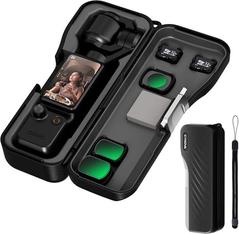 Protective Case for DJI Osmo Pocket 4 Accessories,Osmo Pocket 4 Case | Compatible with DJI Pocket 4/3/Xtra Muse, With lanyard and 3 Magnetic Filter Storage Slots and 2 Storage Card Slots, Gray in Saudi Arabia