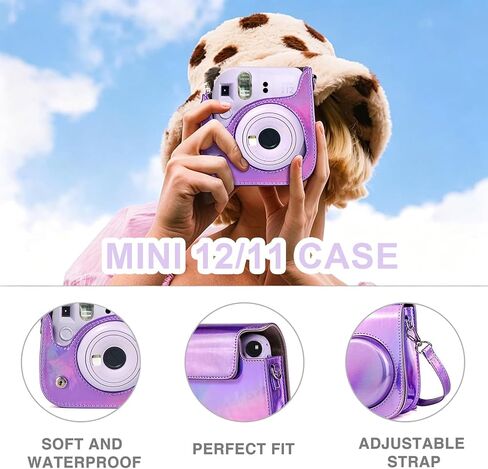 Mini 12 Accessories for Fujifilm Instax Mini 12/11 Instant Camera | Include Mini 12/11 Case, 64 Photo Album, 5 Magnetic Frames, 17 Mini Picture Frames and 50 Stickers, Magic Purple, No Camera in Saudi Arabia