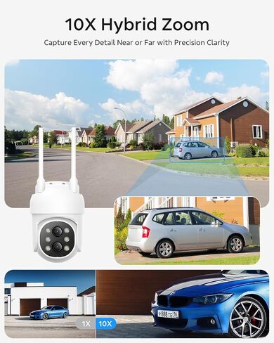 Camcamp Security Camera System with Monitor, 10X Zoom Wireless Camera | Dual Lens, 24/7 Recording, Auto Tracking, Expandable 10.1" Expandable 10CH 4K NVR, 0 Monthly Fee For Home Security in Kuwait