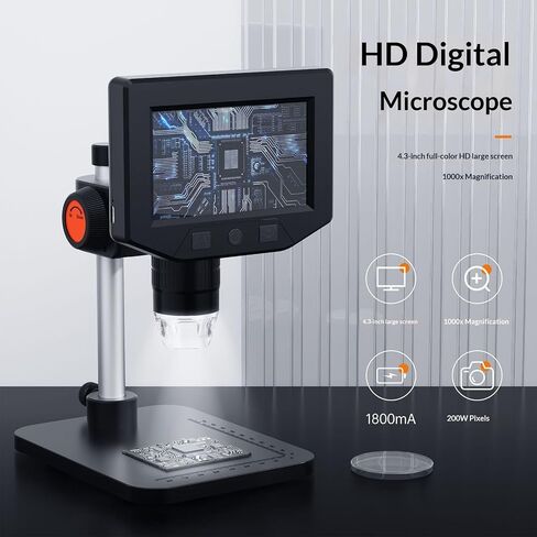1000X Handheld Digital Microscope with Light Featuring 4.3in Screen Direct Observation for Laboratory Field Inspection Microscope in Saudi Arabia