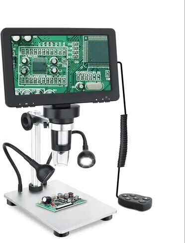 7 Inch Digital Microscope Including Screen USB Connection Multiple Function Captures Capability LED Light for Observation Microscope in Saudi Arabia