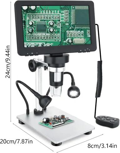 7 Inch Digital Microscope Including Screen USB Connection Multiple Function Captures Capability LED Light for Observation Microscope in Saudi Arabia