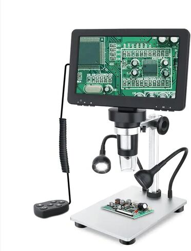 7 Inch Digital Microscope Including Screen USB Connection Multiple Function Captures Capability LED Light for Observation Microscope in Saudi Arabia