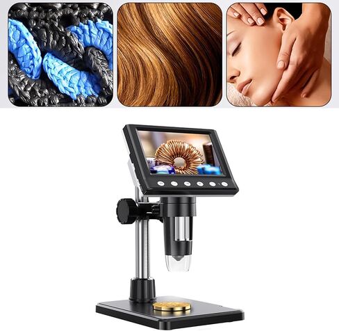 Portable 4.3 Inch LCD Digital Microscope with 1000X Magnification and Bright Lighting for Hobbyists Microscope with Built in Screen in Saudi Arabia