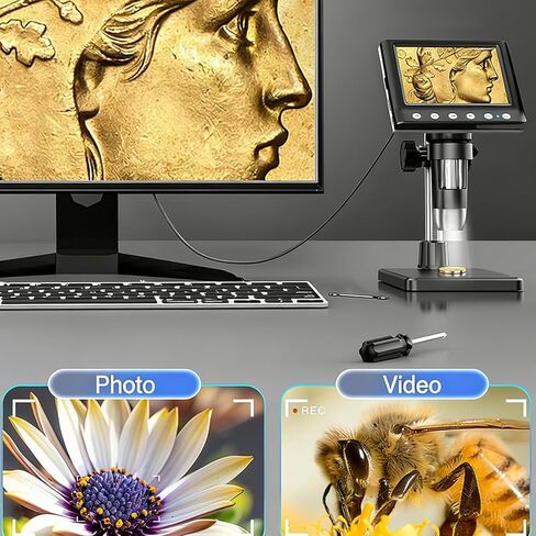 Portable 4.3 Inch LCD Digital Microscope with 1000X Magnification and Bright Lighting for Hobbyists Microscope with Built in Screen in Saudi Arabia