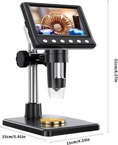 Portable 4.3 Inch LCD Digital Microscope with 1000X Magnification and Bright Lighting for Hobbyists Microscope with Built in Screen in Saudi Arabia