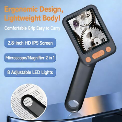 Educational Digital Microscope with 2.8 Inch Screen 1000X Magnification LED Light Adults Microscope with Photo Storage in Saudi Arabia