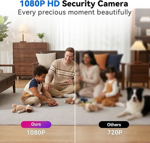1080P HD Wireless Camera Smoke Detector for Home Security with App Control & Motion Detection,WiFi Indoor Camera with Night Vision & Loop Recording for Office,Shop,Pet in Kuwait