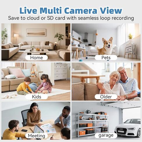 1080P HD Wireless Camera Smoke Detector for Home Security with App Control & Motion Detection,WiFi Indoor Camera with Night Vision & Loop Recording for Office,Shop,Pet in Kuwait