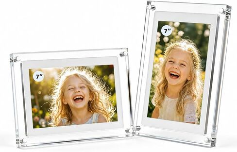 5 Inch Acrylic Video Picture Frame with 4GB Memory, Digital Motion Video Loop Player with Sound, Rechargeable Desktop Display for Home Decor,Desk Setup,Pet Memorial, No WiFi Needed in Kuwait