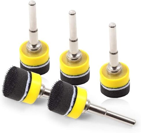 SPEEDWOX Hook and Loop Sanding Discs Pad Kit, 5 Packs 1" for Rotary Tool | Sanding Disc Kit with 1/4" Shank Drill Attachment Backing Pads and Soft Foam Layer Buffing Pad in Saudi Arabia
