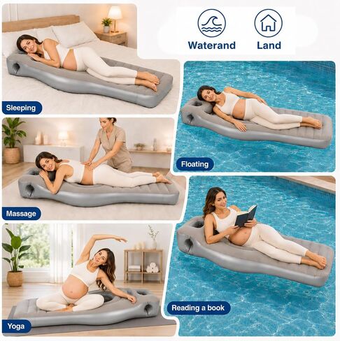 Inflatable Pregnancy Pillow with Belly & Head Hole, Prone Pregnancy Pillow for Stomach Sleepers, Pregnancy Pool Float for Tummy Massage, Maternity Airbed, Mattress for Pregnant Women Back Pain Relief in Saudi Arabia