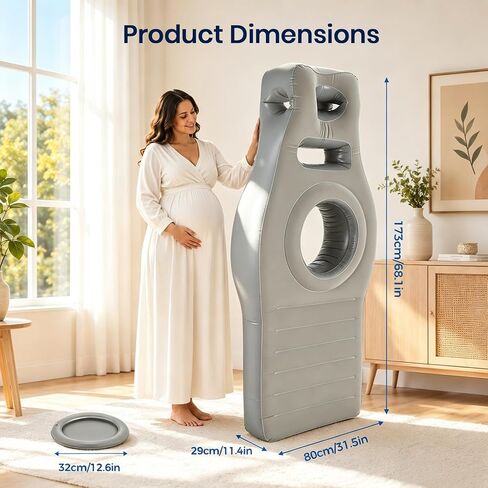 Inflatable Pregnancy Pillow with Belly & Head Hole, Prone Pregnancy Pillow for Stomach Sleepers, Pregnancy Pool Float for Tummy Massage, Maternity Airbed, Mattress for Pregnant Women Back Pain Relief in Saudi Arabia