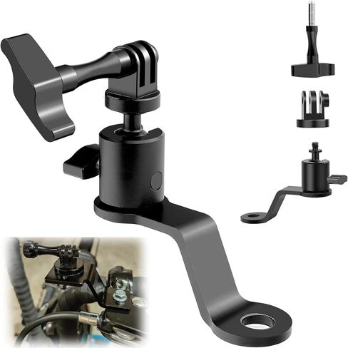Aluminum Motorcycle Mirror Mount 360 Degree Rotation for GoPro Hero, DJI Osmo, Insta360, AKASO Action Cameras, Motorcycle Camera Mount in Saudi Arabia