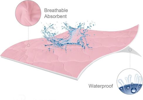 Bassinet Mattress Pad Cover, Waterproof, Fit for All Mainstream Bassinet - Rectangle,Oval,Hourglass, 2 Pack, Ultra Soft Microfiber Surface, Washer & Dryer, White and Pink in Saudi Arabia