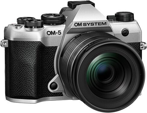 OM SYSTEM Olympus OM-5 Mark II 12-45mm Pro Lens Kit in Silver V210071SU000 Bundle with Camera Bag for DSLR and Mirrorless Cameras, Lexar 64GB Memory Card and Corel Photo Video Suite PaintShop in Kuwait