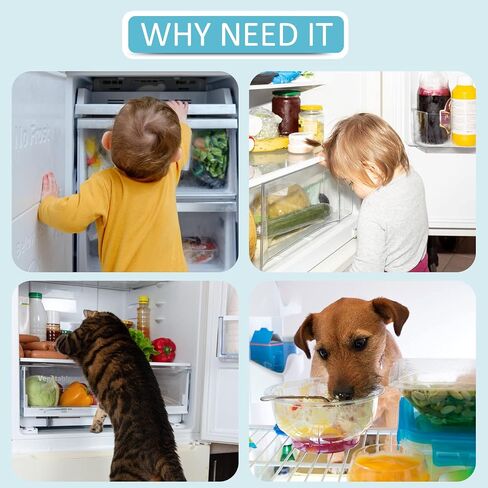 Child Proof Refrigerator Fridge Freezer Door Lock for Kids and Aging Seals | Keep Door Closed, Easy to Install, No Unsightly Straps, 2 Pack in Saudi Arabia