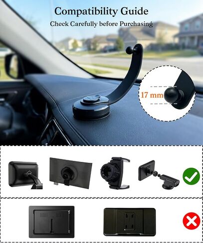 17 mm Ball Mount for Baby Car Camera, Bendable Suction Cup Mount | with Adhesive Base, 360° Adjustable, Fits Car Seat Monitor / Backup Camera / Dash Cam in Saudi Arabia