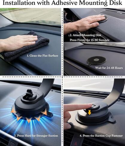 17 mm Ball Mount for Baby Car Camera, Bendable Suction Cup Mount | with Adhesive Base, 360° Adjustable, Fits Car Seat Monitor / Backup Camera / Dash Cam in Saudi Arabia