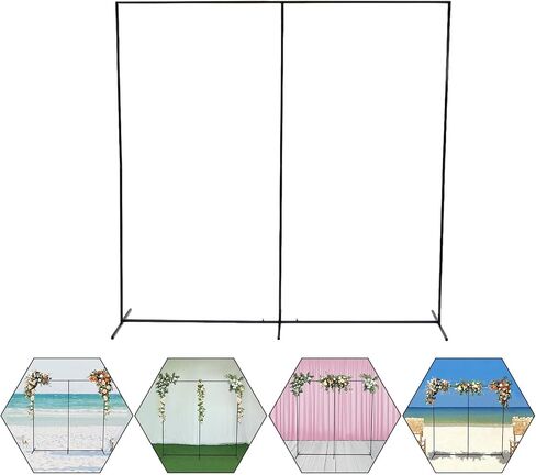 Wedding Backdrop Stand Metal Rectangular Frame for Ceremony Party Decorations Easy Assembly 230x60x230cm in Saudi Arabia