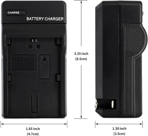 Norifon LP-E6 Wall Charger for Canon EOS 5D Mark II, 5D Mark III | Compaitble with Canon EOS 5D Mark2, EOS 5DS, EOS 5DS R, EOS 60D, EOS 60Da, EOS 6D, EOS 70D, 7D with Foldable Plug in Saudi Arabia