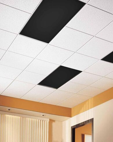 2 Pack Fluorescent Light Cover for Ceiling Lights, Black Magnetic Classroom Light Filters 4x2 Feet, Pure Black Decorative Ceiling Light Covers for Office in Saudi Arabia