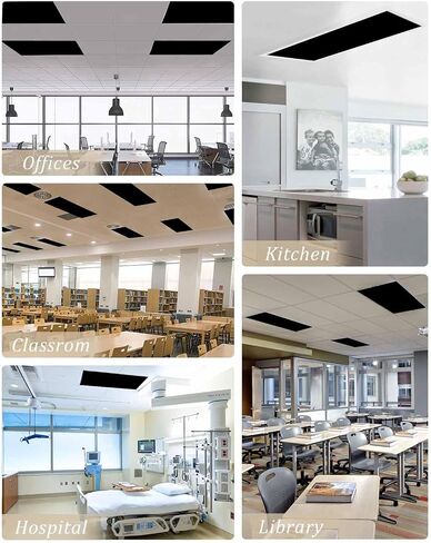2 Pack Fluorescent Light Cover for Ceiling Lights, Black Magnetic Classroom Light Filters 4x2 Feet, Pure Black Decorative Ceiling Light Covers for Office in Saudi Arabia