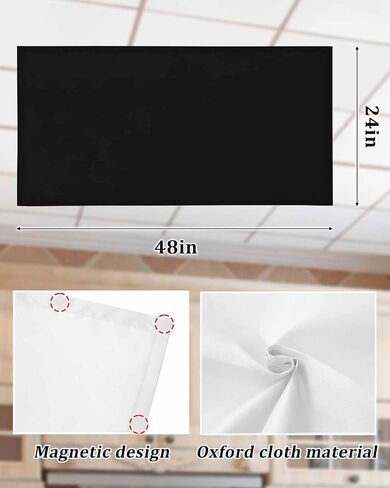 2 Pack Fluorescent Light Cover for Ceiling Lights, Black Magnetic Classroom Light Filters 4x2 Feet, Pure Black Decorative Ceiling Light Covers for Office in Saudi Arabia