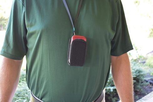 Around the Neck Hanging Open Top Padded Black Case with Safety Lanyard fits GreatCall Lively Flip Phone in Saudi Arabia