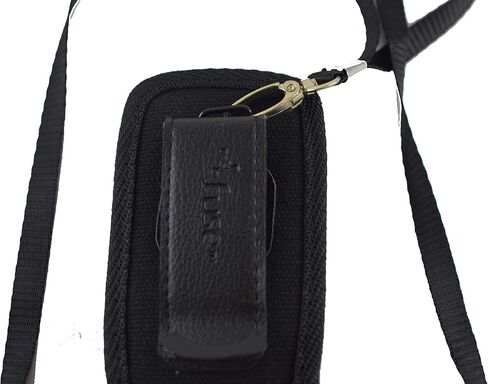 Around the Neck Hanging Open Top Padded Black Case with Safety Lanyard fits GreatCall Lively Flip Phone in Saudi Arabia