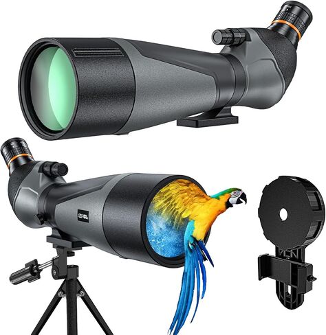 Spotting Scope for Bird Watching 25-75x85, BAK4 Prism, FMC Spotter Scope with Tripod, Phone Adapter, Carrying Case, for Hiking, Travel, Outdoors in Saudi Arabia