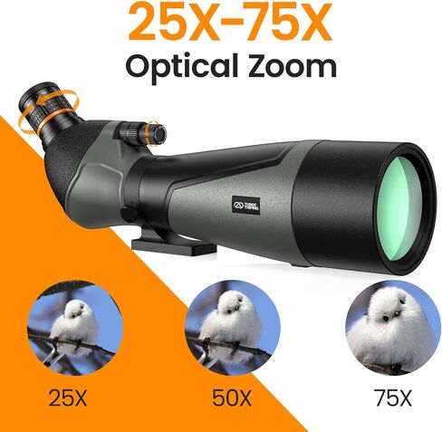 Spotting Scope for Bird Watching 25-75x85, BAK4 Prism, FMC Spotter Scope with Tripod, Phone Adapter, Carrying Case, for Hiking, Travel, Outdoors in Saudi Arabia