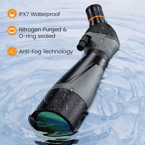 Spotting Scope for Bird Watching 25-75x85, BAK4 Prism, FMC Spotter Scope with Tripod, Phone Adapter, Carrying Case, for Hiking, Travel, Outdoors in Saudi Arabia