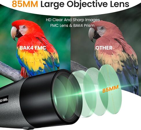 Spotting Scope for Bird Watching 25-75x85, BAK4 Prism, FMC Spotter Scope with Tripod, Phone Adapter, Carrying Case, for Hiking, Travel, Outdoors in Saudi Arabia