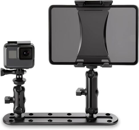 Tablet Truck Holder, Heavy Duty Drill Base Multi-Device Dash Platform Mount | iPad Car Mount for Car/ Truck/ Boats, Dual Device Bracket for iPad Tablets/Smartphone/Gopro/Action/Camera/GPS in Saudi Arabia