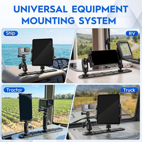 Tablet Truck Holder, Heavy Duty Drill Base Multi-Device Dash Platform Mount | iPad Car Mount for Car/ Truck/ Boats, Dual Device Bracket for iPad Tablets/Smartphone/Gopro/Action/Camera/GPS in Saudi Arabia