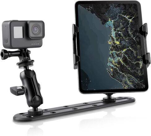 Tablet Truck Holder, Heavy Duty Drill Base Multi-Device Dash Platform Mount | iPad Car Mount for Car/ Truck/ Boats, Dual Device Bracket for iPad Tablets/Smartphone/Gopro/Action/Camera/GPS in Saudi Arabia