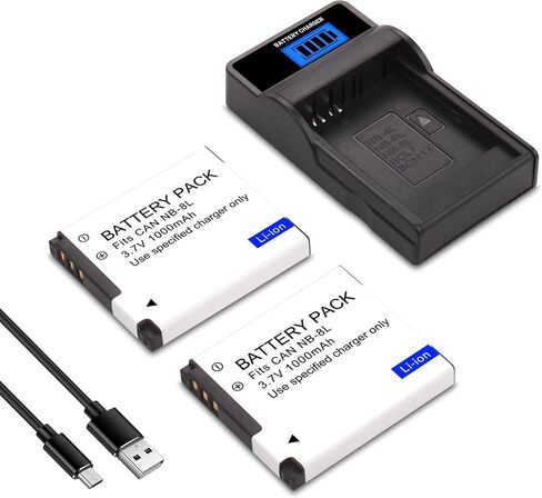 2Pack Battery and LCD USB Charger for Canon NB-8L, NB8L, CB-2LAE and Canon PowerShot A2200, PowerShot A3000 is, PowerShot A3100 is, PowerShot A3200 is, PowerShot A3300 is Cameras in Saudi Arabia