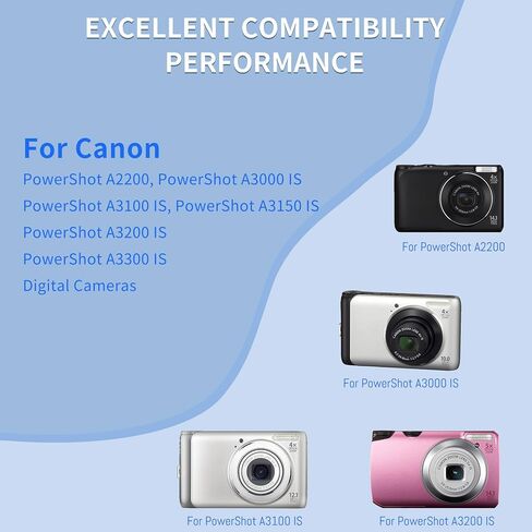 2Pack Battery and LCD USB Charger for Canon NB-8L, NB8L, CB-2LAE and Canon PowerShot A2200, PowerShot A3000 is, PowerShot A3100 is, PowerShot A3200 is, PowerShot A3300 is Cameras in Saudi Arabia
