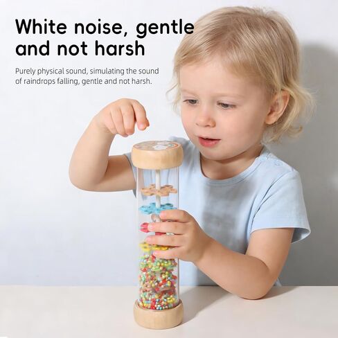 Rain Stick, Montessori Toys Suitable for 6–12 Months 1 Year Olds Baby Wooden Sensory Rattle, Musical Toy—A Perfect Gift for Newborns and Toddlers Aged 6 7 8 9 12 Months for Both Boys and Girls in Saudi Arabia