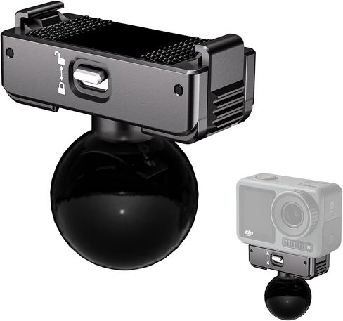 25mm Ball Head Magnetic Mount with Mechanical Lock for DJI Action 6/Osmo Nano, RAM B-Size Compatible, Aluminum Adapter for Motorcycle Handlebar, Fork Stem, Marine Rail Mounts in Saudi Arabia