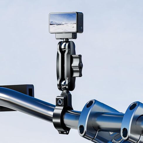 25mm Ball Head Magnetic Mount with Mechanical Lock for DJI Action 6/Osmo Nano, RAM B-Size Compatible, Aluminum Adapter for Motorcycle Handlebar, Fork Stem, Marine Rail Mounts in Saudi Arabia