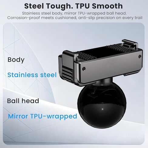 25mm Ball Head Magnetic Mount with Mechanical Lock for DJI Action 6/Osmo Nano, RAM B-Size Compatible, Aluminum Adapter for Motorcycle Handlebar, Fork Stem, Marine Rail Mounts in Saudi Arabia