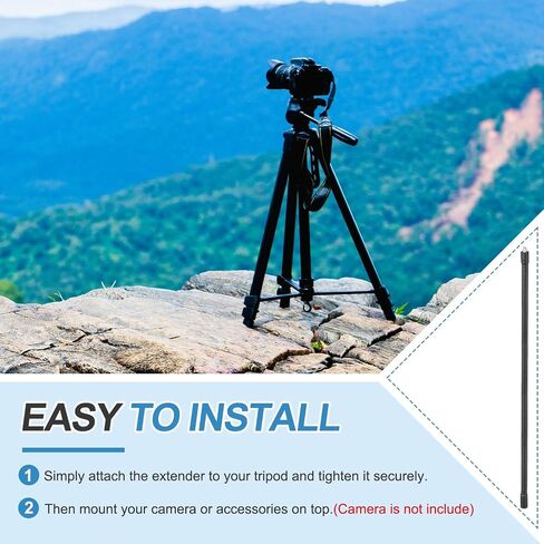 Metal Tripod Extender Tube (19.7" L 1/4"-20 Female to Male Threads) - Universal & Lightweight, Aluminum Alloy Tripods Mount Extended Rod Lamp Holder for DSLR/Action Cameras in Saudi Arabia