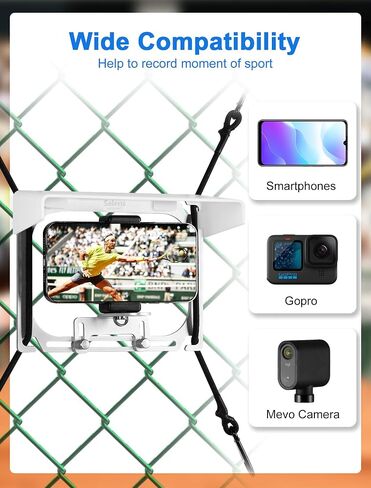 Selens Cell Phone Fence Mount with Shade for Gamechanger | for iPhone,Mevo Camera,Phones and Gopro.Mounting Kit to a Chain Link Fence for Recording Baseball,Softball and Tennis Games in Saudi Arabia
